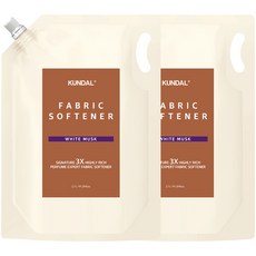 KUNDAL 昆黛爾 3倍超濃縮香氛柔軟精補充包 白麝香, 2.7L, 2個