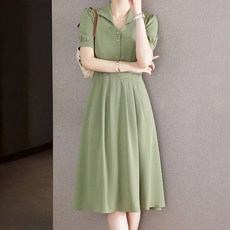 페이퍼먼츠 허리포인 카라 여름 정장 하객 룩 원피스 04622 빅사이즈 포함