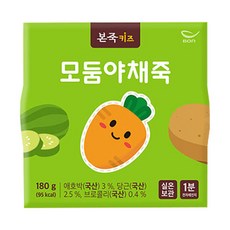본죽 키즈 모둠 야채죽, 180g, 1개, 혼합맛(애호박/당근/브로콜리)