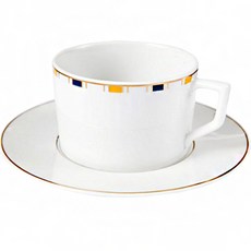 邁森N41條紋淡咖啡杯+碟套裝, 單色, 1套