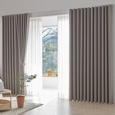 ID Time 全遮光記憶窗簾 2入, 02 棕色