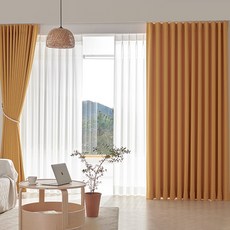 ID Time 全遮光記憶窗簾 2入, 05 黃色