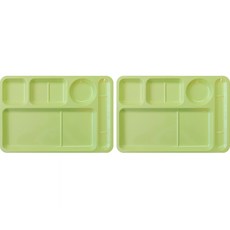 LOHJA 美耐皿多用途分格餐盤 2入, 淺綠色