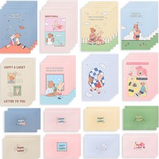 Monolike Happy & Lucky 回憶信紙 8款 x 4p + 信封 8款 x 2p 套組, 1套, 混合色