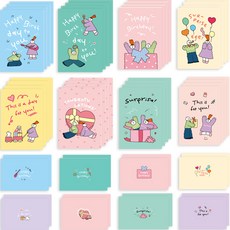 Monolike Olimoli 生日快樂信紙 8款 x 4p + 信封 8款 x 2p 組, 1套, 混色