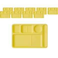 LOHJA 美耐皿多用途分格餐盤 10入, 淡黃色