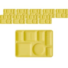 LOHJA 美耐皿長方形分格餐盤 10入, 淡黃色