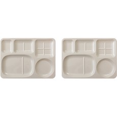 LOHJA 美耐皿多用途分格餐盤 2入, 淺米色