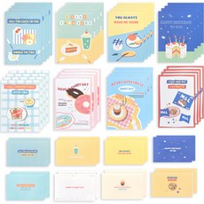 Monolike Fall in Newtro 甜點信紙 8款 x 4p + 信封 8款 x 2p 套組, 1套, 混合色