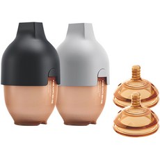 HEERSHE 新生兒套組嬰兒奶瓶 160ml 2 種 + 奶嘴 2p 組, 黑色（奶瓶）、灰色（奶瓶）, 步驟 M
