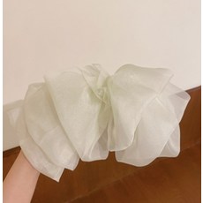 블루리빙 여신 왕리본 헤어핀, 화이트, 1개