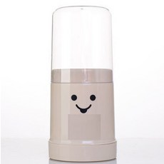 Like it 可愛表情透明塑膠餐具筒, 04 米色, 單品