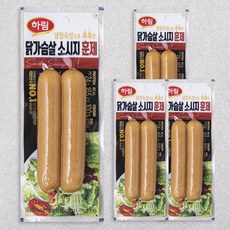 하림 닭가슴살 소시지 훈제 2개입, 120g, 4개
