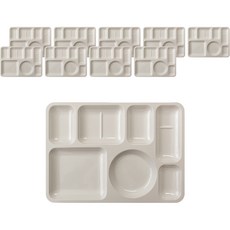 LOHJA 美耐皿長方形分格餐盤 10入, 淺米色
