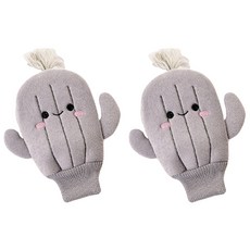 레인보우 선인장 목욕 스크럽 샤워장갑, 그레이, 1개입, 2개