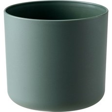 벨르 원통형 심플 컬러 플라스틱 중형 화분, 그린