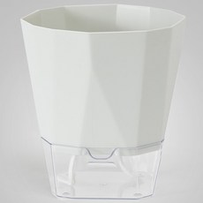 Belle 基本款彩色透明自動澆水花盆, 白灰色