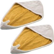 Dasa.com 柔軟連帽乾髮巾 24 x 64 cm, 米色, 2個