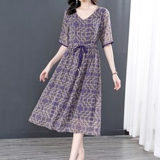 ATTERLIC Mirotic圖案夏季大尺碼連身裙 02168, 紫色