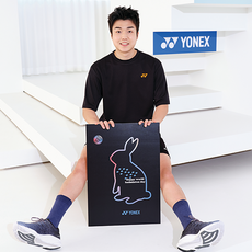 yonex 黑色兔子圖案休閒服羽球短袖T恤 231TS047U