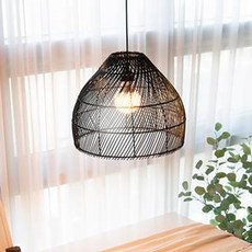 히트조명 디프 라탄 1등 펜던트 조명 B타입 D30902B, 블랙
