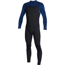 O'NEILL 男款藍色圖案胸袋潛水衣 4/3mm+潛水衣 5499OA BK2, 黑色+海洋