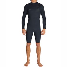 O'Neill 男士 Hyperfragment 胸前拉鍊 2 毫米長袖彈簧套裝 5496 A00, 黑色的