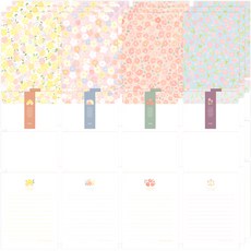 From&To Urban Flower 信紙 4款 x 48頁 + 信封 x 24入 套組 FL111, 混合顏色, 3套