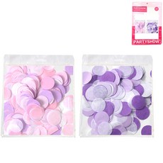 PARTYSHOW 大容量紙製五彩紙屑圓形 200g*2種組 2.5cm, 可愛的圖案，紫色的圖案, 1套