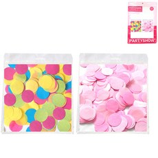 PARTYSHOW 大容量紙製五彩紙屑圓形 200g*2種組 2.5cm, 明亮的粉紅色圖案, 1套