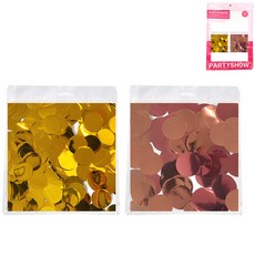 PARTYSHOW 大容量銀箔圓形五彩紙屑 200g x 2種套組 1.5cm, 金色, 玫瑰金, 1套