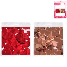 PARTYSHOW 大容量 銀箔愛心亮片 200g x 2款組合 1.5cm, 1套, 紅色, 玫瑰金