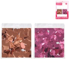 PARTYSHOW 大容量 銀箔愛心亮片 200g x 2款組合 1.5cm, 1套, 玫瑰金, 粉紅色