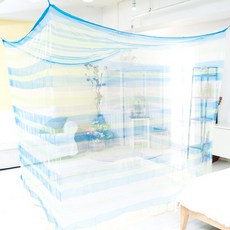 方形垂墜蚊帳, 藍色雙色調