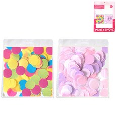 PARTYSHOW 大容量紙製五彩紙屑圓形 200g*2種組 2.5cm, 明亮可愛的圖案, 1套