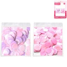 PARTYSHOW 大容量圓形五彩紙屑 200g x 2款組合 2.5cm, 可愛圖案, 粉紅圖案, 1套