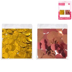 PARTYSHOW 大容量鋁箔五彩紙屑圓形 200g*2種組 2.5cm, 1套, 黃金，玫瑰金