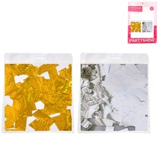PARTYSHOW 大容量銀箔長方形亮片 200g x 2種套裝 1.5 x 3 cm, 1套, 金色, 銀色