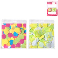 PARTYSHOW 大容量圓形五彩紙屑 200g x 2款組合 2.5cm, 明亮色, 萊姆圖案, 1套
