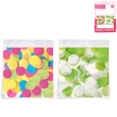 PARTYSHOW 大容量紙製五彩紙屑圓形 200g*2種組 2.5cm, 明亮的綠色圖案, 1套