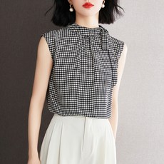 Paperments 格紋領無袖雪紡衫 04253