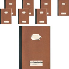 棕色高年級英文筆記本, 8個, 混合顏色