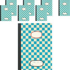 高年級格紋橫線筆記本, 8個, 混合顏色