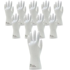 Nice&Touch pvc 乳膠 丁腈 雙手通用 橡膠手套, 10個, 白色, 中(M)