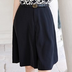 페이퍼먼츠 여성용 와이드 쉬폰 벨트 오피스 반바지 04648