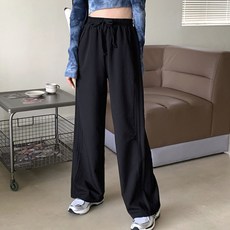 Goodif 女款側邊線條亮點鬆緊長版運動褲