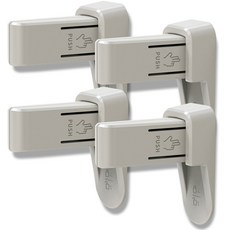 WONDER PAPA 高級門把安全鎖, 灰色, 4個