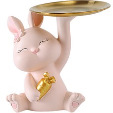 AM Life 微笑兔子鑰匙托盤 粉紅色, 1個