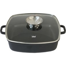 ELO 電磁爐適用鋁鑄方形火鍋, 黑色, 28cm