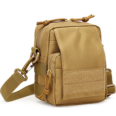 百搭休閒風防水運動方型肩背包, 泥色